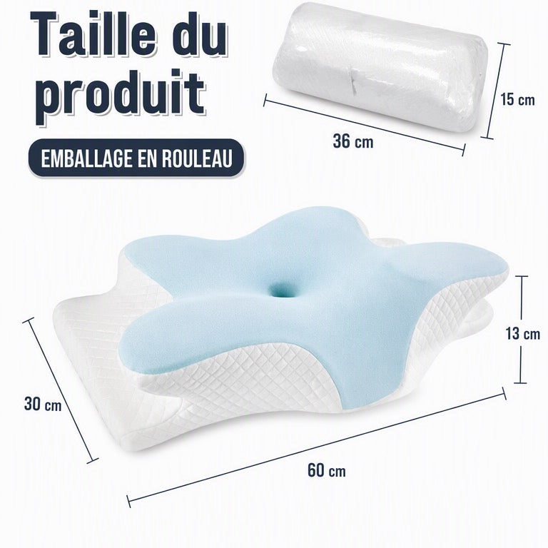 Oreiller en mousse à mémoire de forme, pour cervical et relaxant à retour lent pour le cou, soulagement de la douleur.