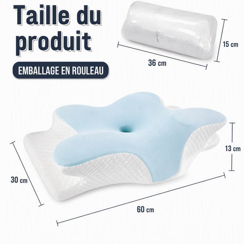 Oreiller en mousse à mémoire de forme, pour cervical et relaxant à retour lent pour le cou, soulagement de la douleur.