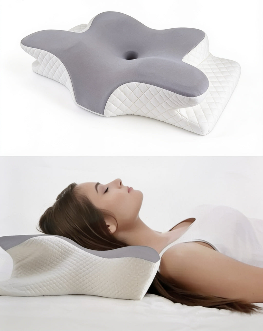 Oreiller en mousse à mémoire de forme, pour cervical et relaxant à retour lent pour le cou, soulagement de la douleur.