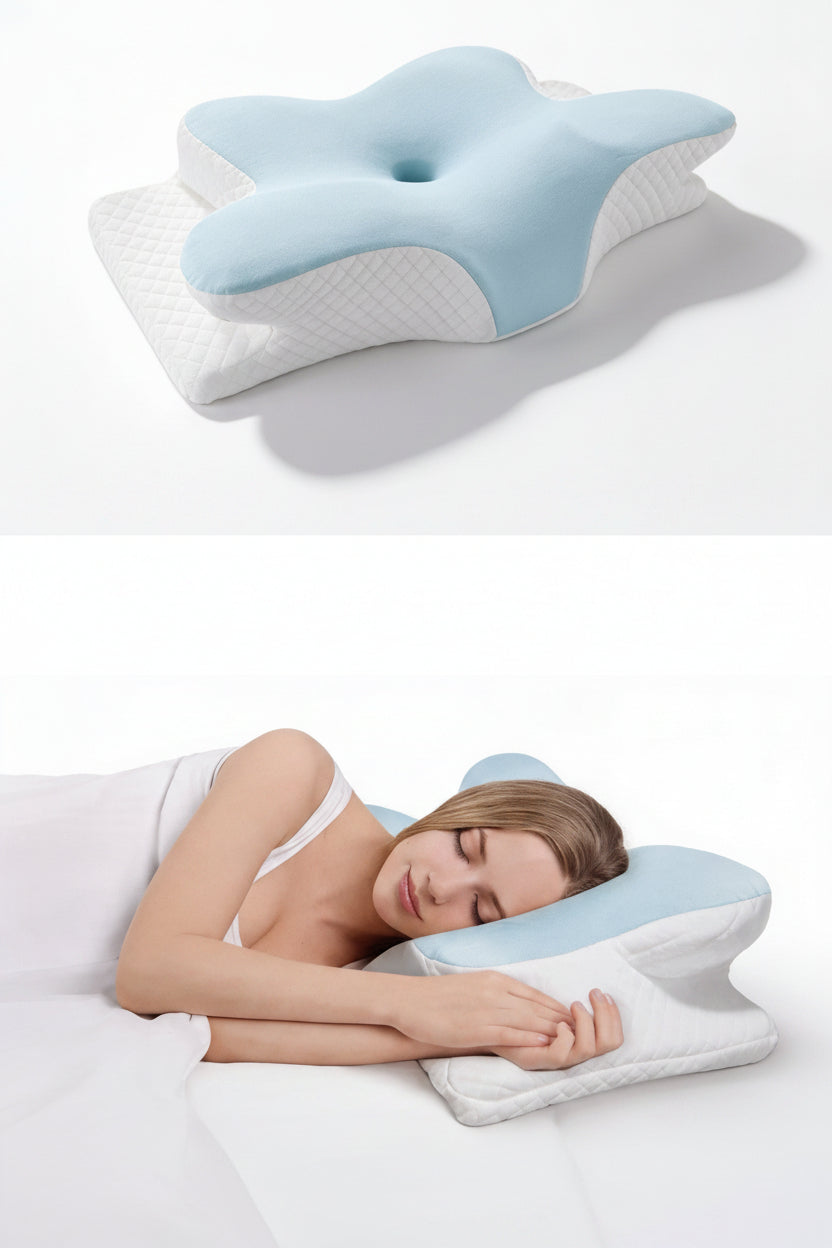 Oreiller en mousse à mémoire de forme, pour cervical et relaxant à retour lent pour le cou, soulagement de la douleur.